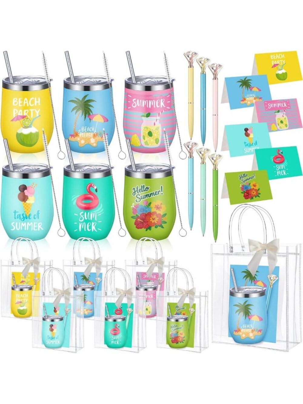 Hawaiian Theme Gift Set - 36 Pcs Tropical Party Supplies for Men & Women